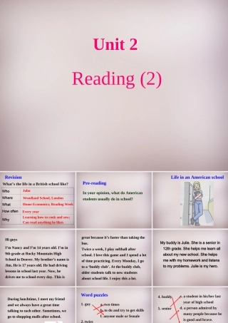 中学八年级英语上册 Unit 2 School life Reading 2课件 牛津版 课件