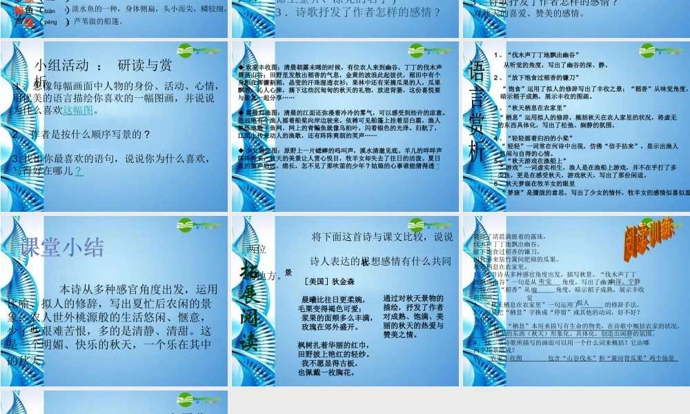 七年级语文上册 第十四课(秋天)课件 人教新课标版 课件