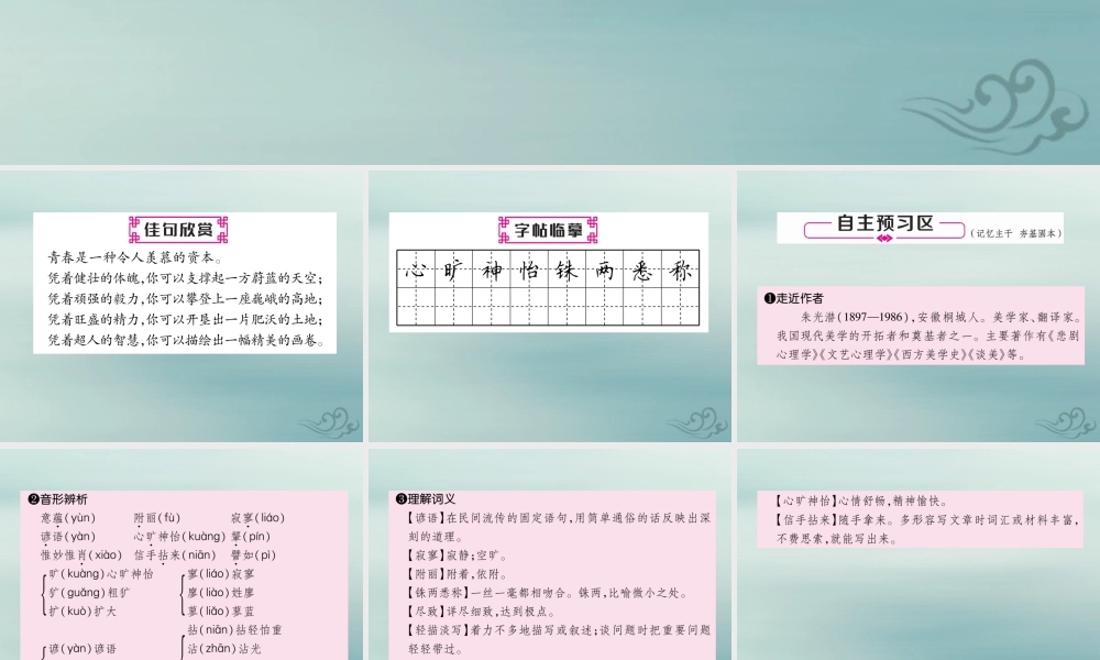 九年级语文下册 第四单元 15(无言之美)精英课件 新人教版 课件