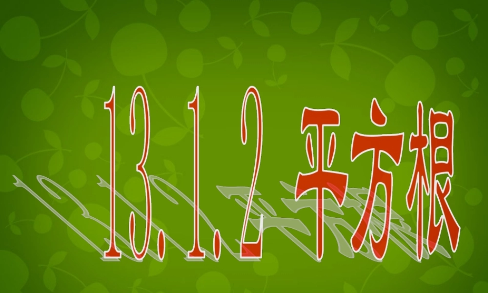 八年级数学上册 13.1.2 平方根课件 新人教版 课件