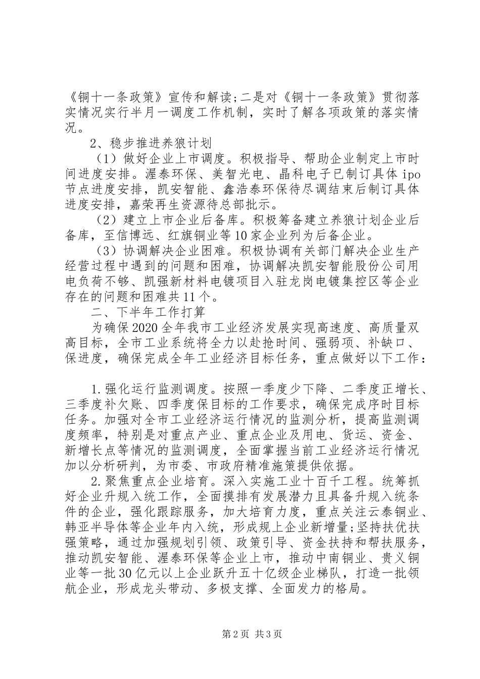 市工信局XX年上半年工作总结及下半年工作计划_第2页