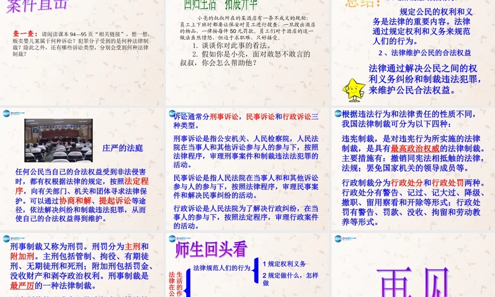 八年级政治上册 7.2 法律在公民生活中的作用课件 鲁教版 课件