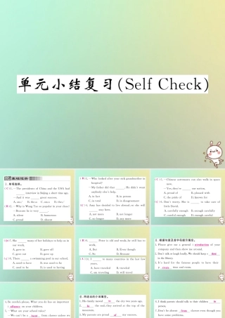 九年级英语全册 Unit 4 I used to be afraid of the dark单元小结复习(Self Check)课件 (新版)人教新目标版 课件