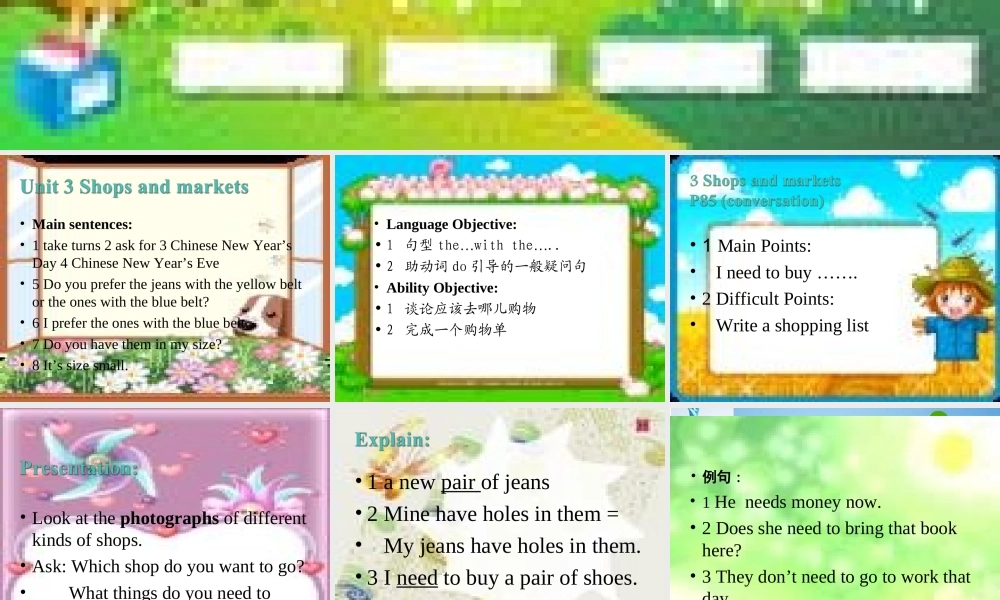 七年级英语下册 Module 4 Unit 3 Shops and markets课件 牛津沈阳版 课件