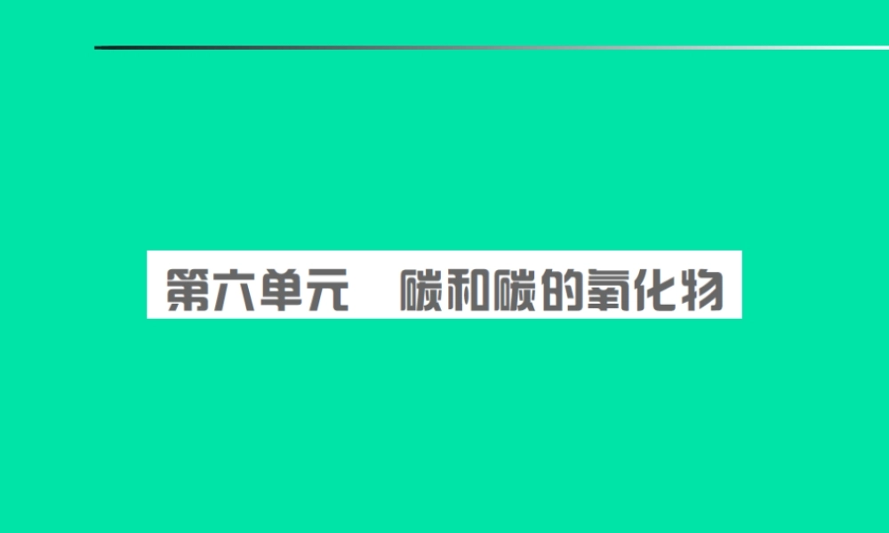 中考化学总复习 第六单元 碳和碳的氧化物课件
