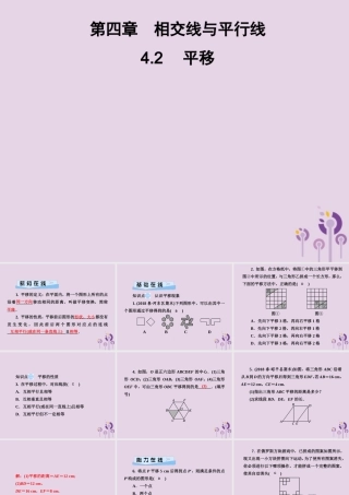 七年级数学下册 第4章(相交线与平行线)4.2 平移习题课件 (新版)湘教版 课件