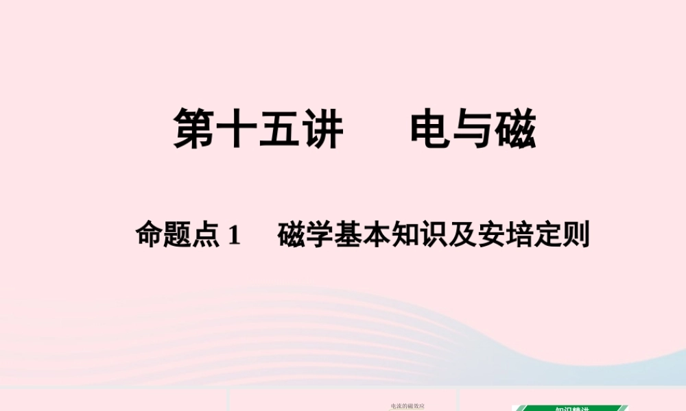广东省中考物理一轮复习 第十五讲 电与磁 命题点1 磁学基本知识及安培定则课件