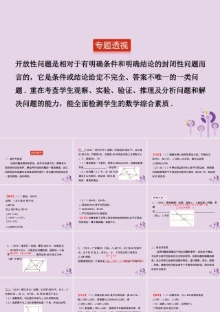 中考数学二轮复习 专题2 开放性问题课件