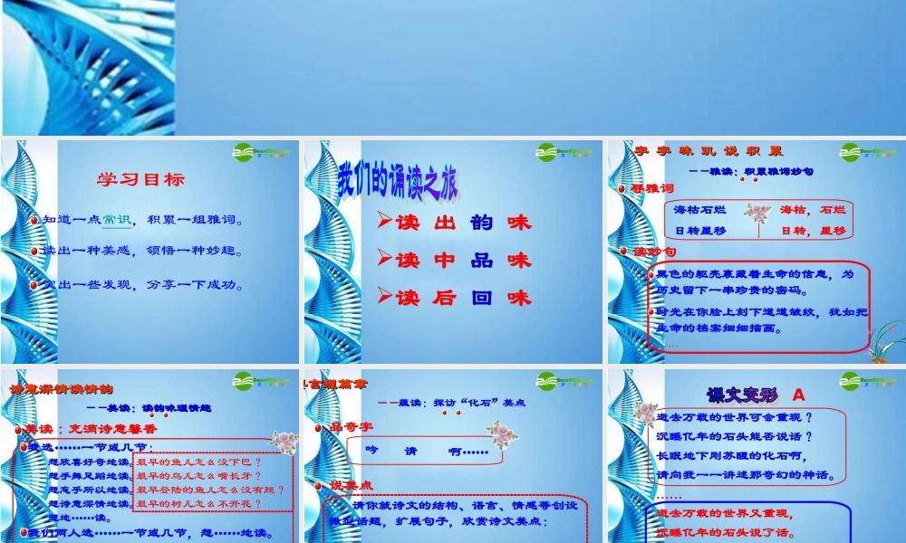 七年级语文上册 第四单元第16课(化石吟)课件 人教新课标版 课件