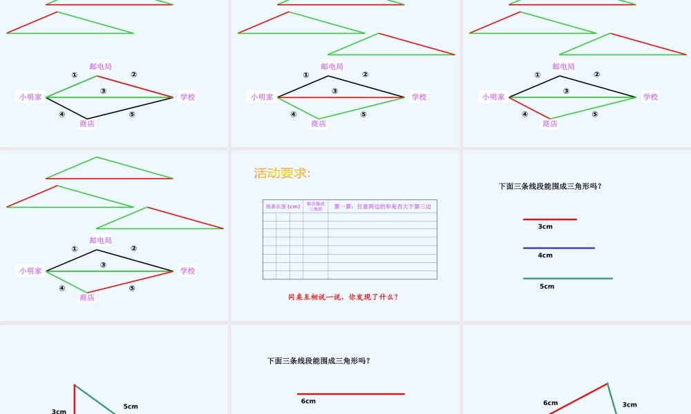 小学数学北师大2011课标版四年级《三角形的关系》教学资源