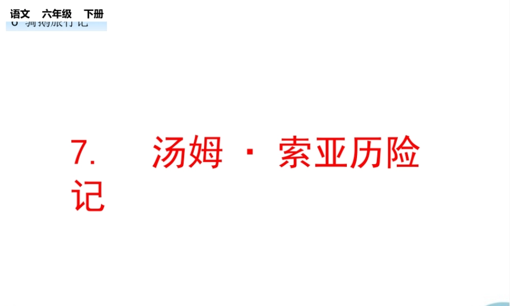 7、汤姆索亚历险记