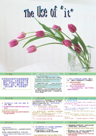 广东地区高二英语 Grammar-the use of ＂it＂ 课件