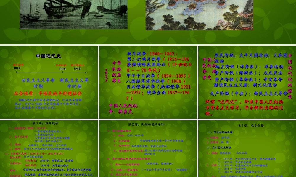 八年级历史上册(第一单元 侵略与反抗)复习课件 新人教版 课件