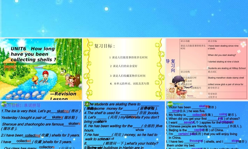 八年级英语下册 UNIT6 How long have you been collecting shells 教学课件 人教新目标版 课件