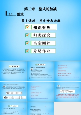 中学七年级数学上册 2.1 第1课时 用字母表示数课件 (新版)新人教版 课件