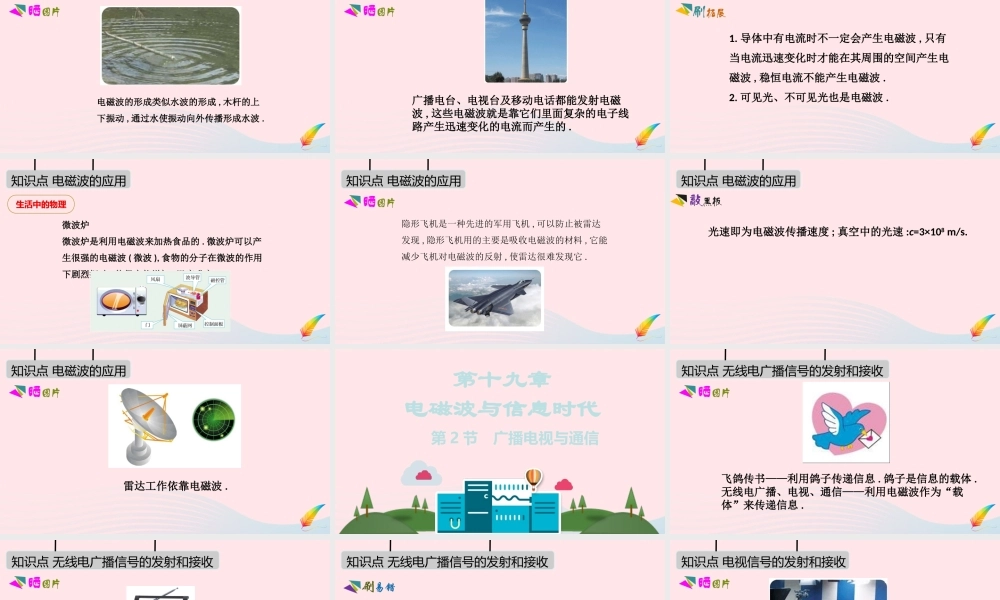 九年级物理下册 第十九章 电磁波与信息时代课件 (新版)粤教沪版 课件