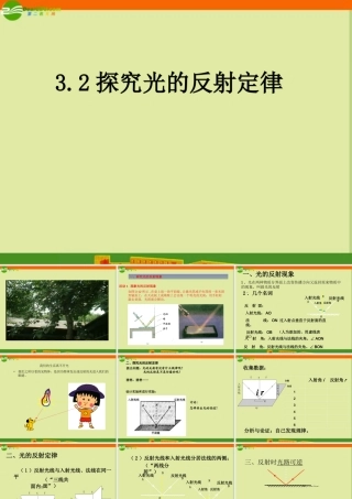 八年级物理上册 3.2探究光的反射定律课件 沪科版 课件