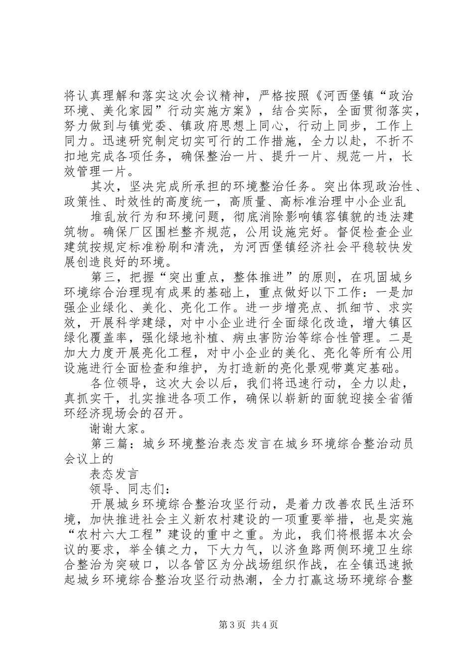 第一篇：重点整治表态发言重点整治工作动员会上的表态发言_第3页