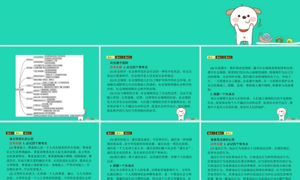 八年级道德与法治上册 第二单元 遵守社会规则单元综合复习课件 新人教版 课件