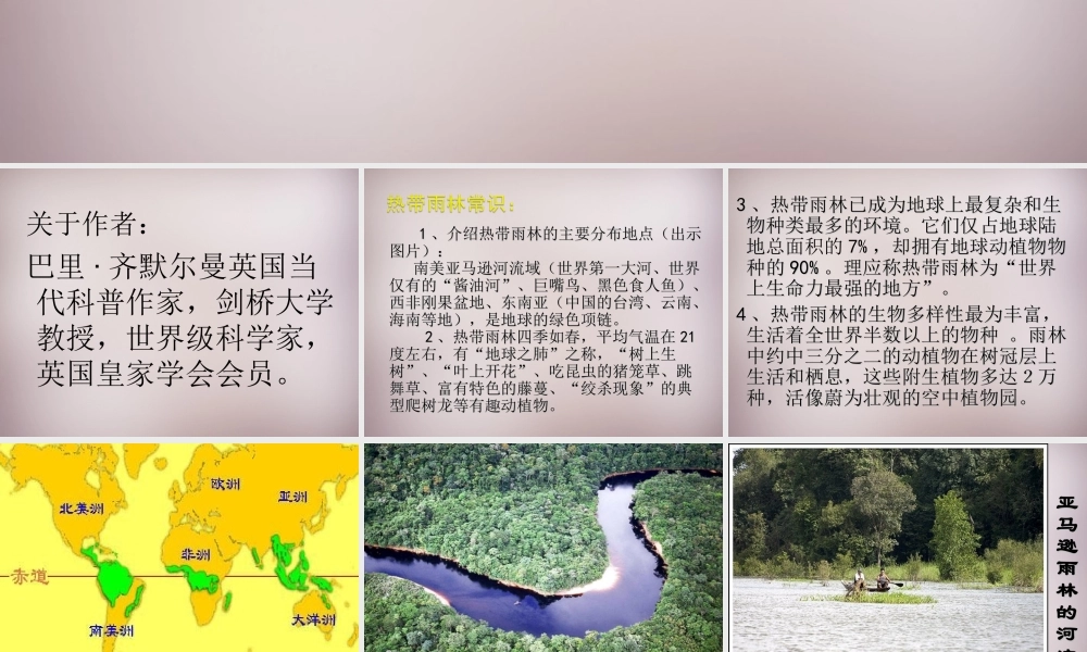 八年级语文上册 第五单元 第18课(雨林的毁灭—世界性灾难)课件 (新版)语文版 课件