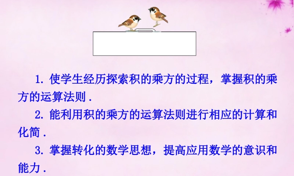 八年级数学上册 第28课时 积的乘方课件 (新版)新人教版 课件