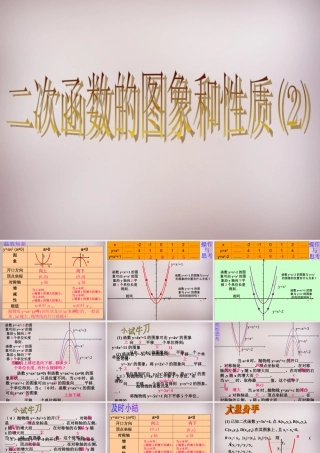 九年级数学下册 52 二次函数的图象与性质课件 (新版)苏科版 课件