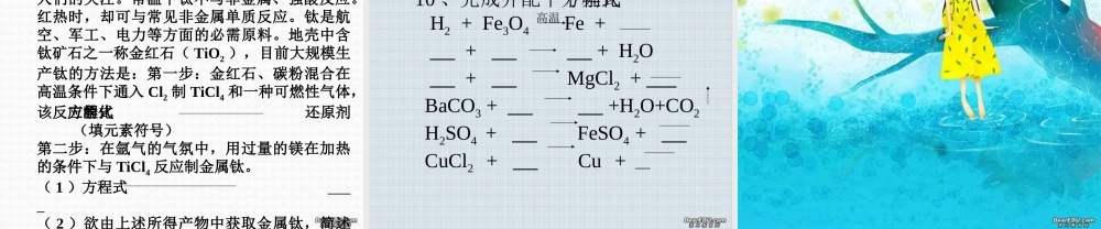 初三化学专题复习 化学用语 课件