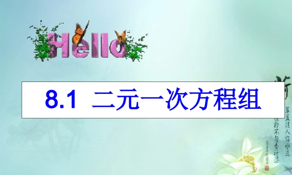 中学七年级数学下册(8.1.1二元一次方程组)课件 新人教版 课件