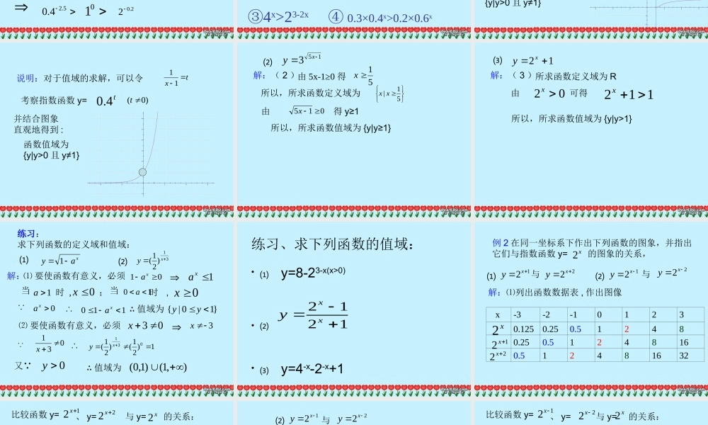 指数函数二 高一数学指数函数课件[整理三套]新课标 人教版