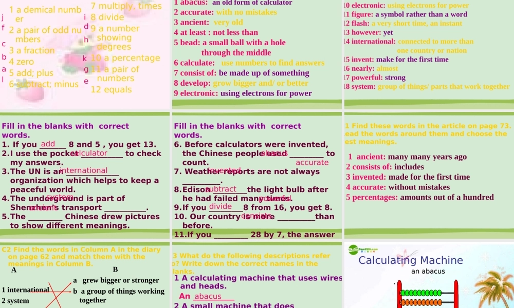 七年级英语上册 CHAPTER FOUR The world of numbers课件 深圳牛津版 课件