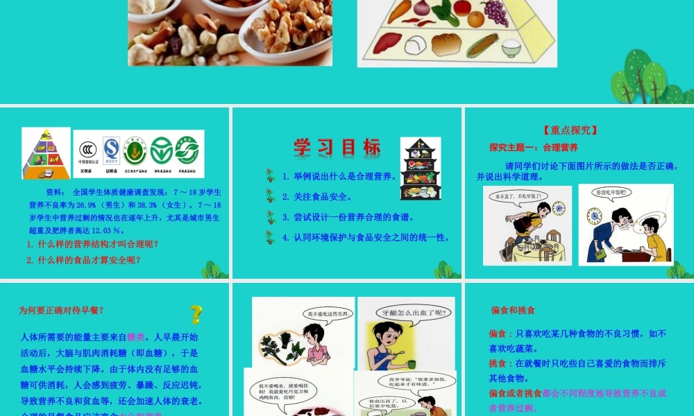 七年级生物下册 4.2.3 合理营养与食品安全课件(新版)新人教版 课件