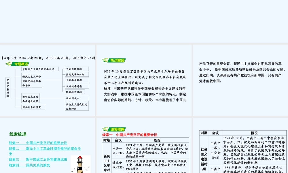 云南省2016年中考历史专题三-党的发展历程