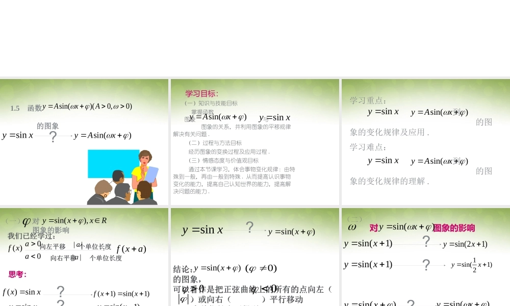 数学 1.5函数yAsin(ωxφ)的图象课件 新人教版必修4 课件