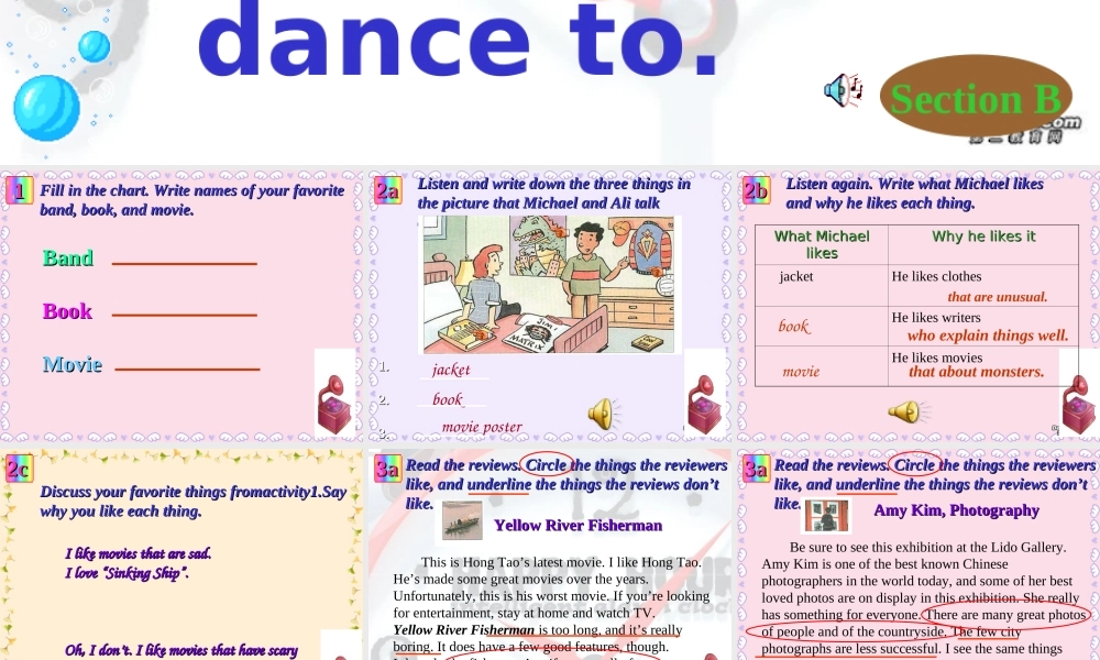 九年级英语Unit6 I like music that I can dance to课件 新课标 人教版 课件