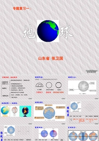 制鲁教版初四专题复习一(地球) 课件