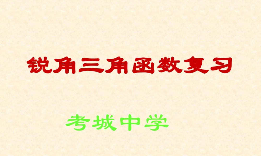 九年级数学上 锐角三角函数课件沪科版 课件