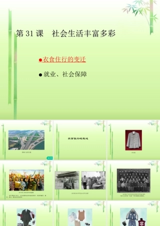 八年级历史下册(第31课 社会生活丰富多彩)课件 新人教版 课件