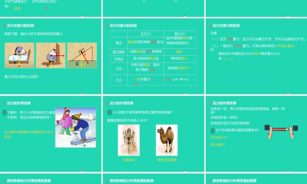 八年级物理下册 9.1压强课件 (新版)新人教版 课件