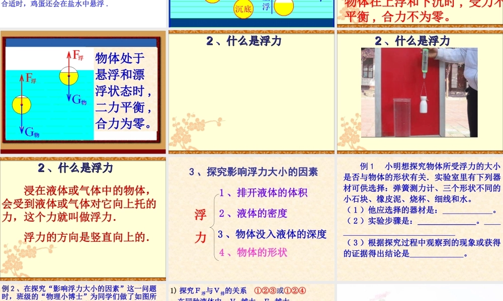 弦月物理 浮力复习公开课课件