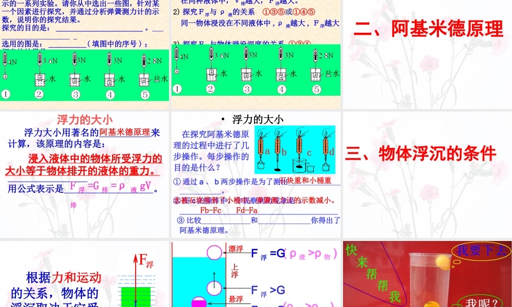 弦月物理 浮力复习公开课课件