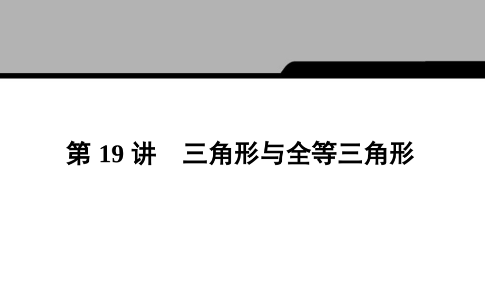 中考数学专题复习 第19讲 三角形与全等三角形课件  课件
