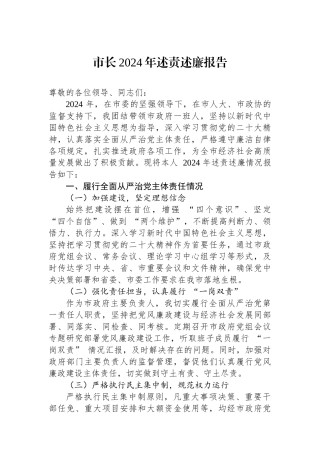 市长2024年述责述廉报告