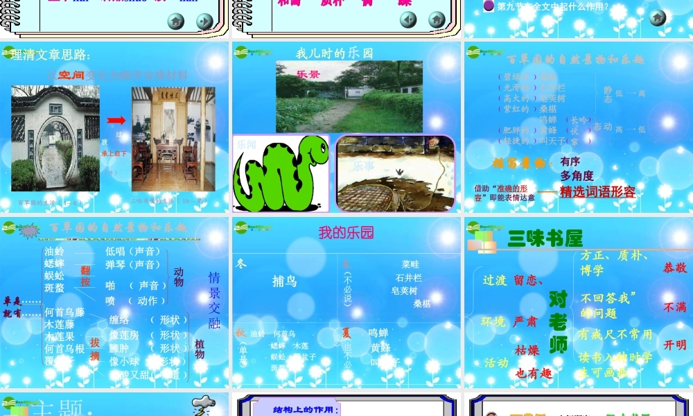 七年级语文下册(从百草园到三味书屋)课件 苏教版 课件