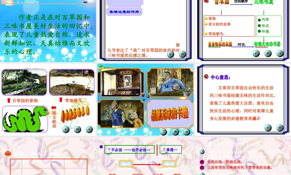 七年级语文下册(从百草园到三味书屋)课件 苏教版 课件