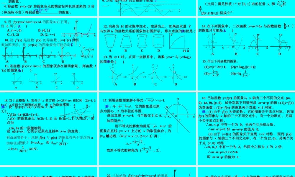 函数的图象 函数第二章高三数学第一轮复习课件 函数第二章高三数学第一轮复习课件