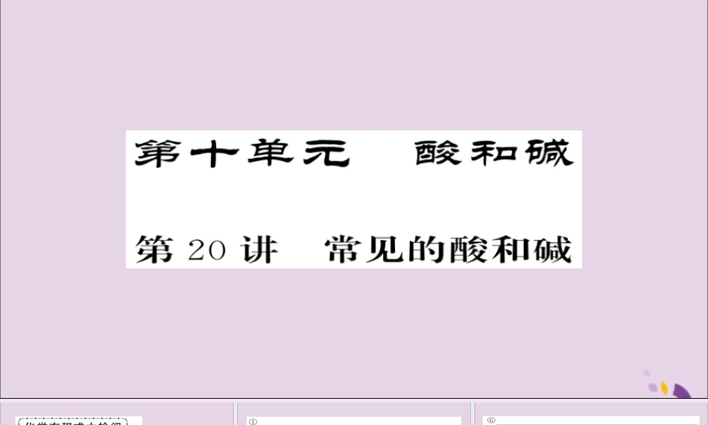 中考化学总复习 第一轮复习 系统梳理 夯基固本 第常见的酸和碱课件