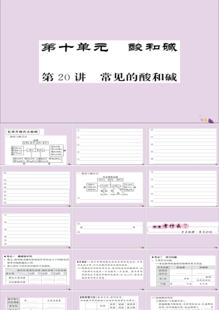 中考化学总复习 第一轮复习 系统梳理 夯基固本 第常见的酸和碱课件