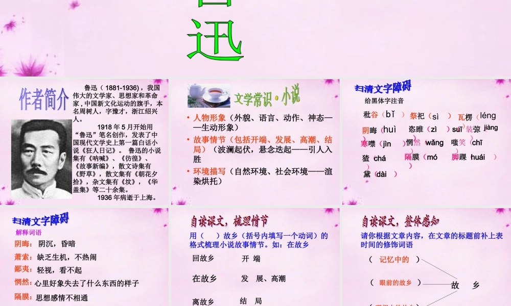 九年级语文上册 9 故乡课件1 (新版)新人教版 课件