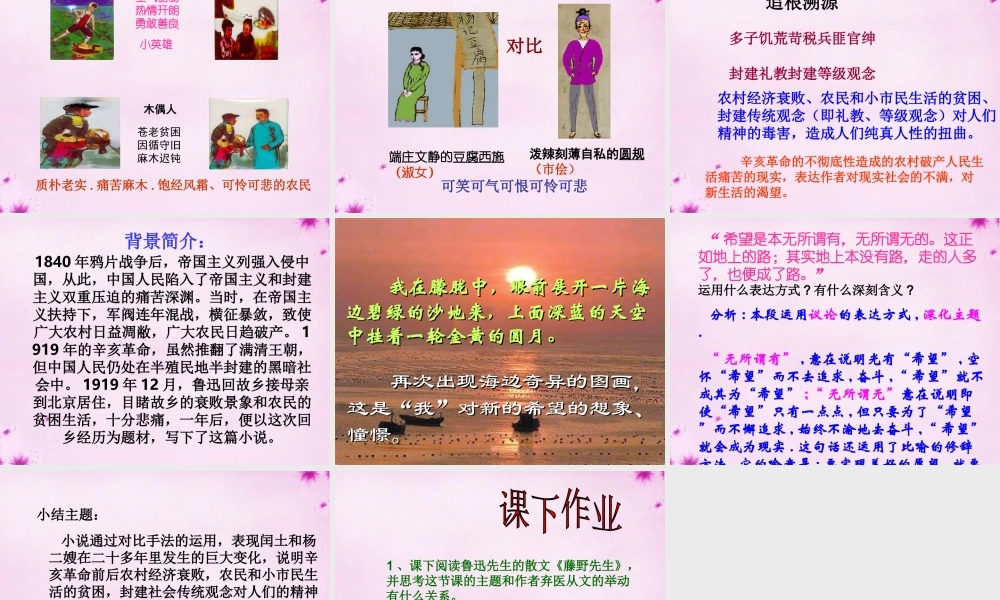 九年级语文上册 9 故乡课件1 (新版)新人教版 课件