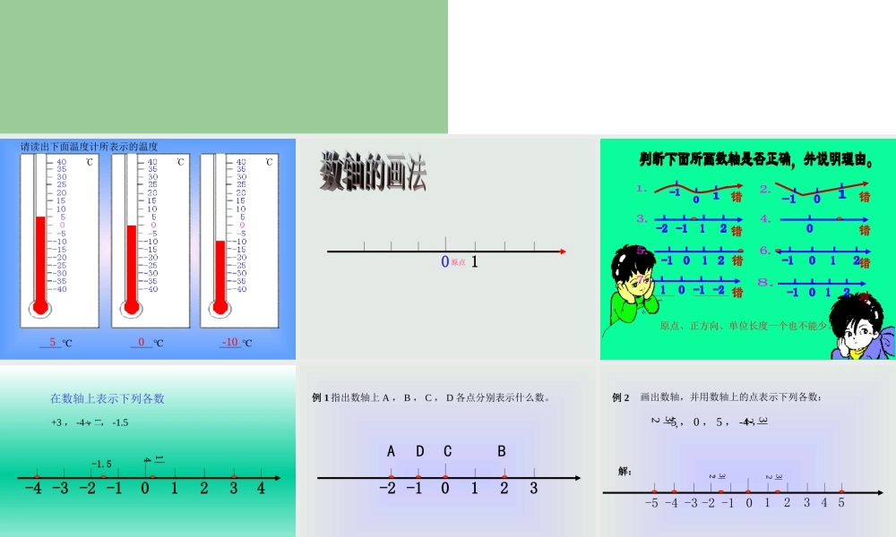 七年级数学数轴课件3 浙教版 课件